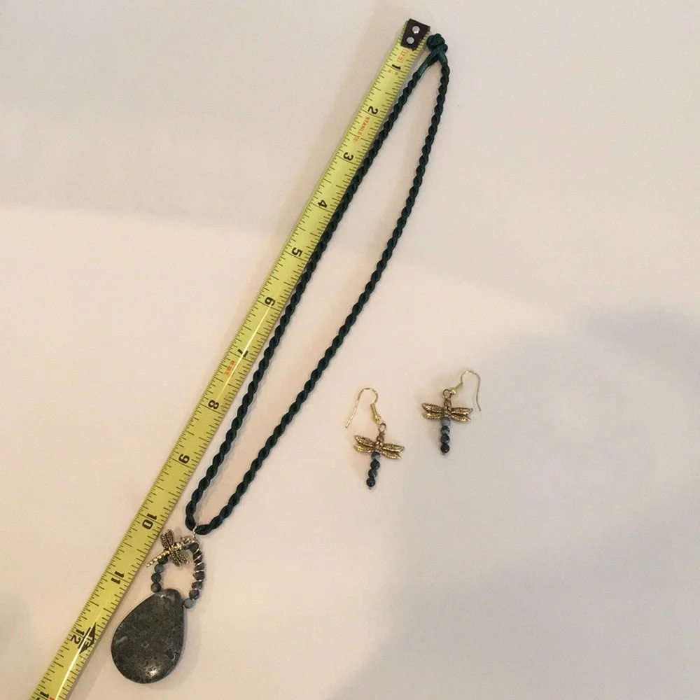 Dragonfly Earrings and Necklace